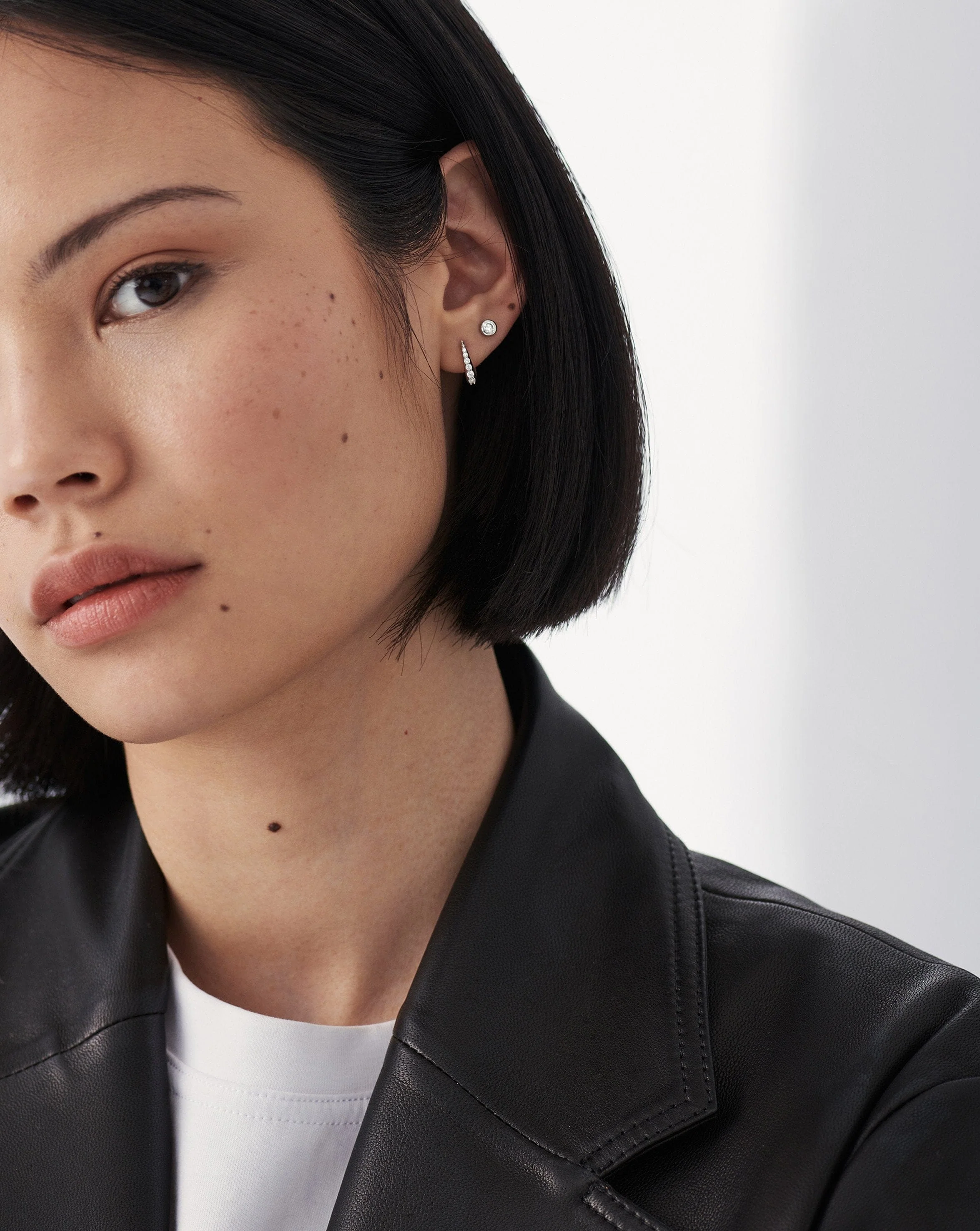 Solid Gold Classic Solitaire Stud Earrings - Image 3