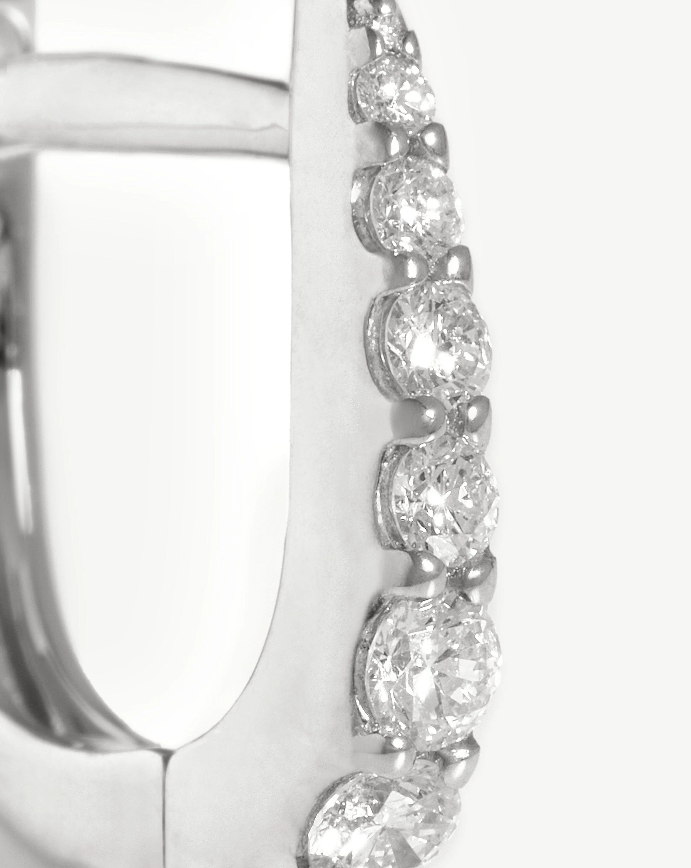 Solid Gold Claw Huggies | 14ct White Gold/Diamond - Image 4