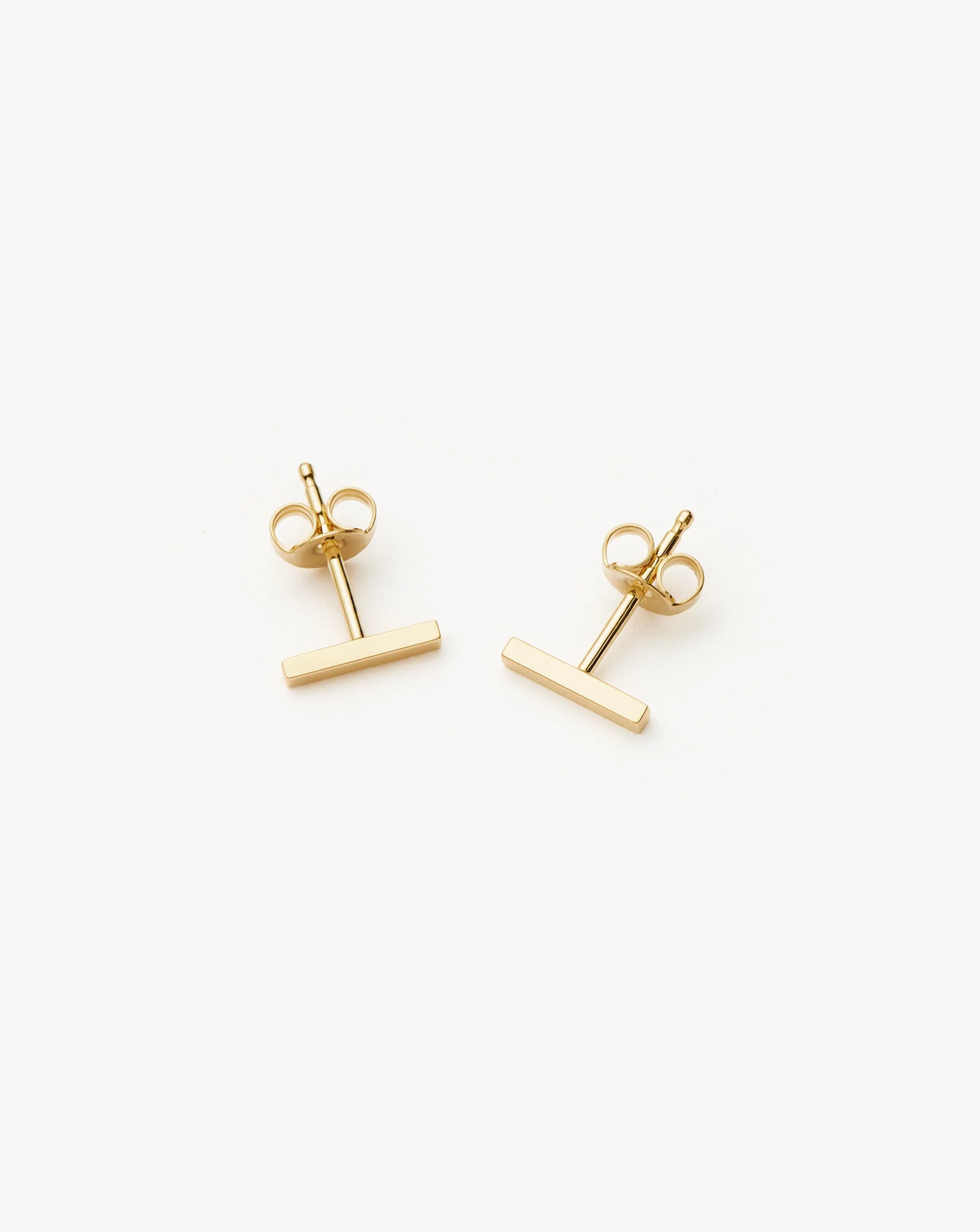 Solid Gold Bar Stud Earrings | 14ct Solid Gold - Image 4