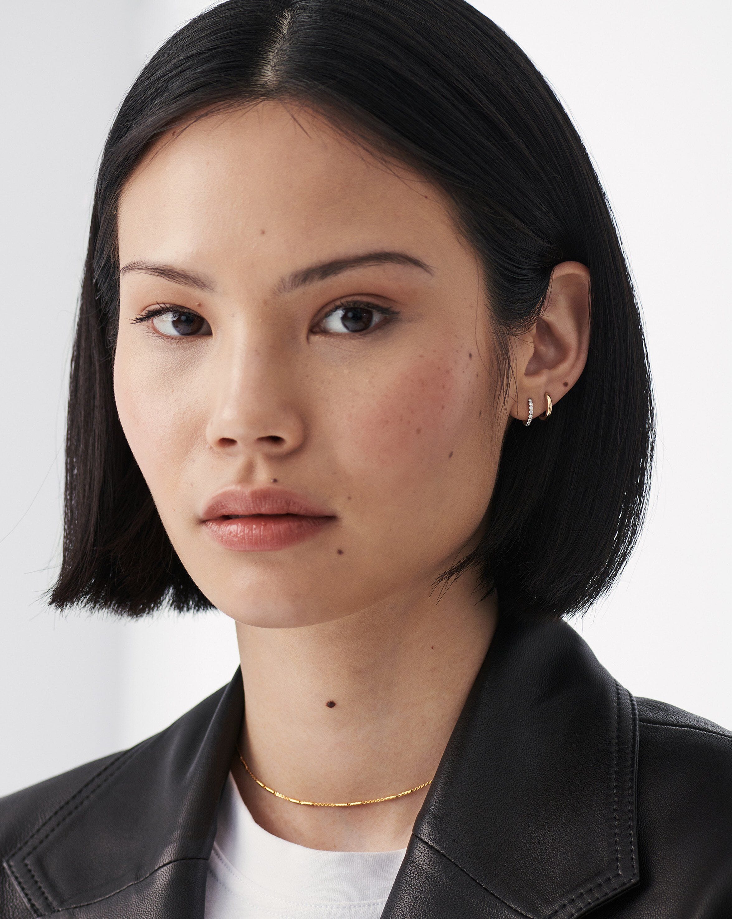 Solid Gold Classic Diamond Single Huggie | 14ct Solid Gold - Image 3