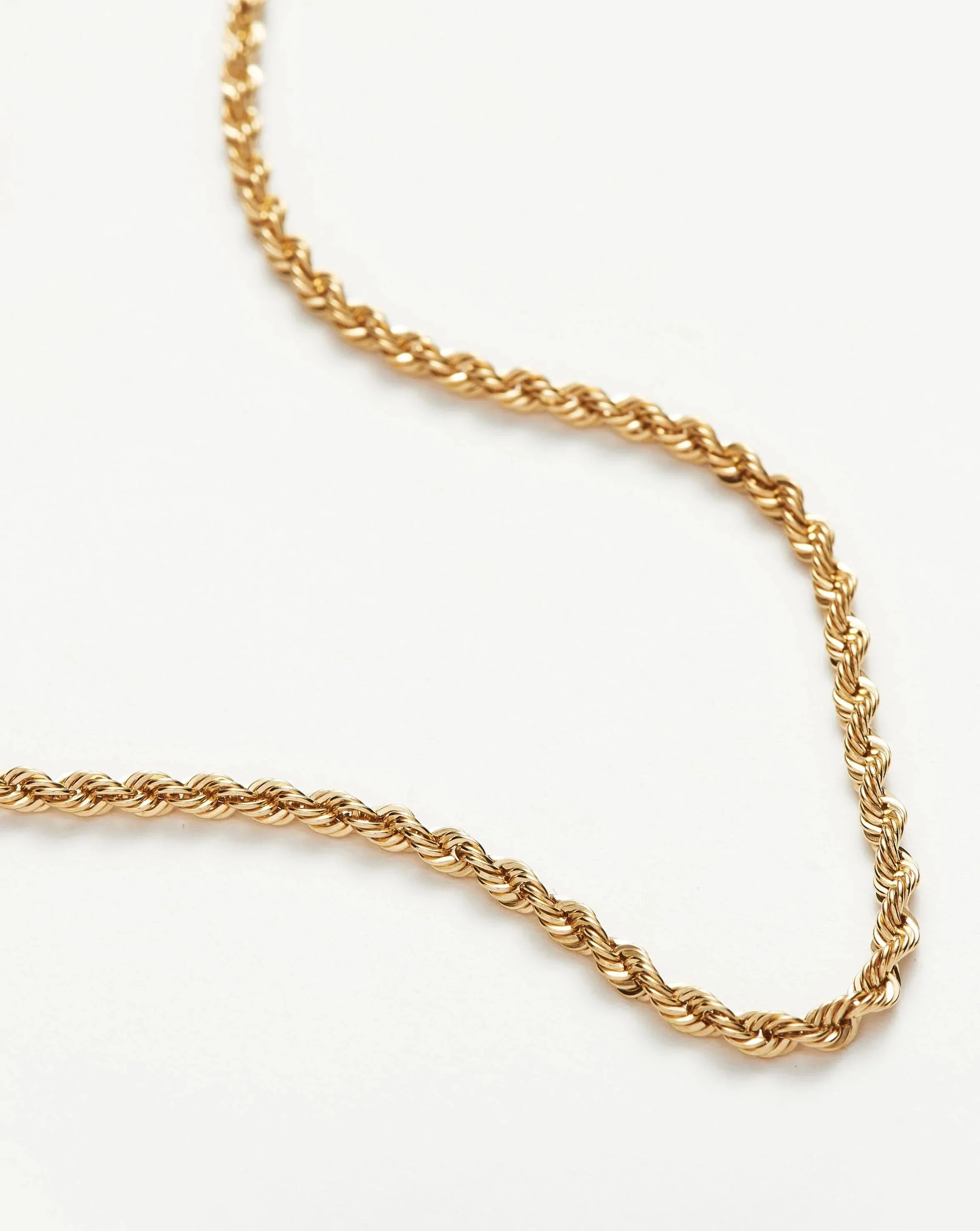 Solid Gold Classic Rope Chain Necklace - Image 4