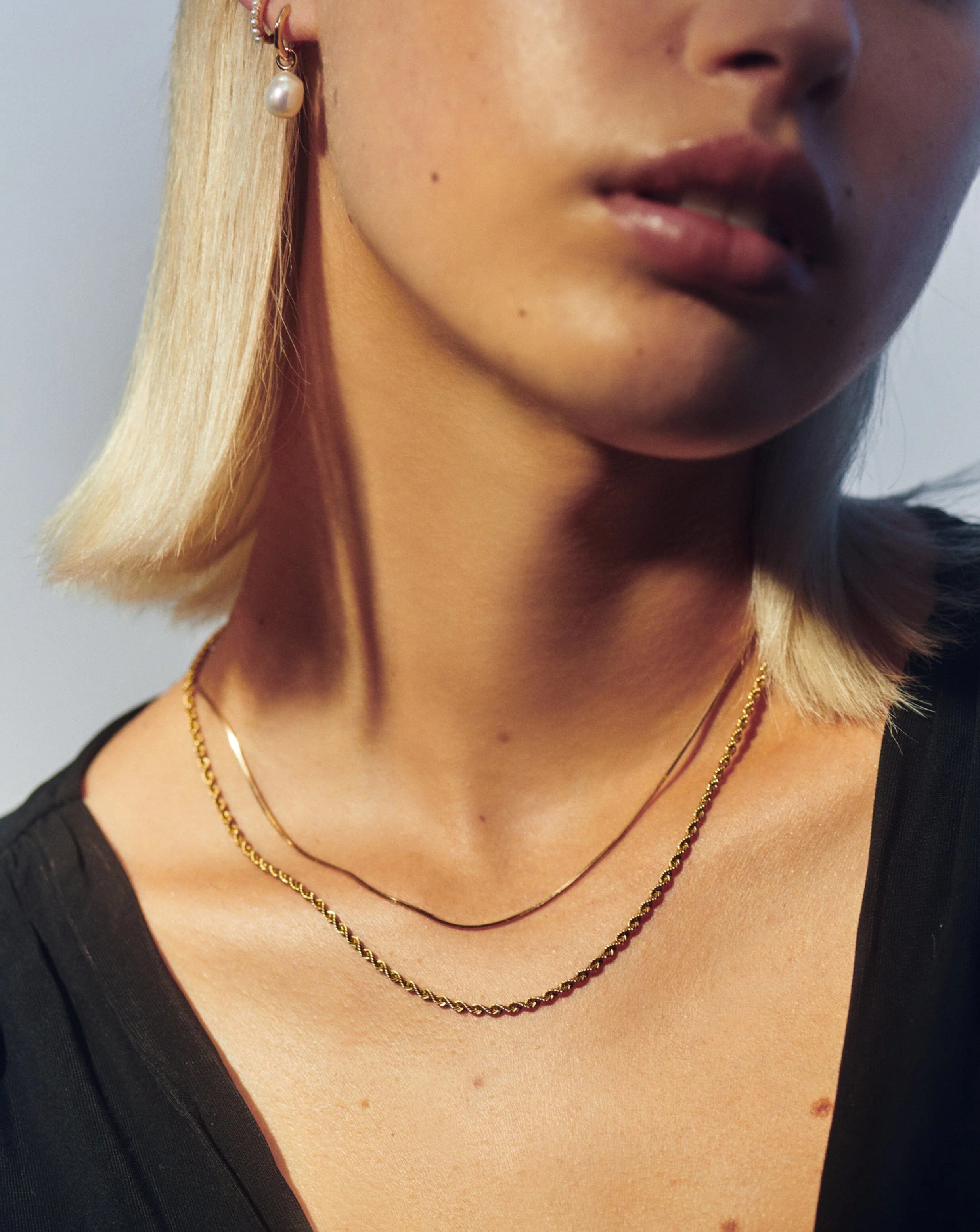 Solid Gold Classic Rope Chain Necklace - Image 6