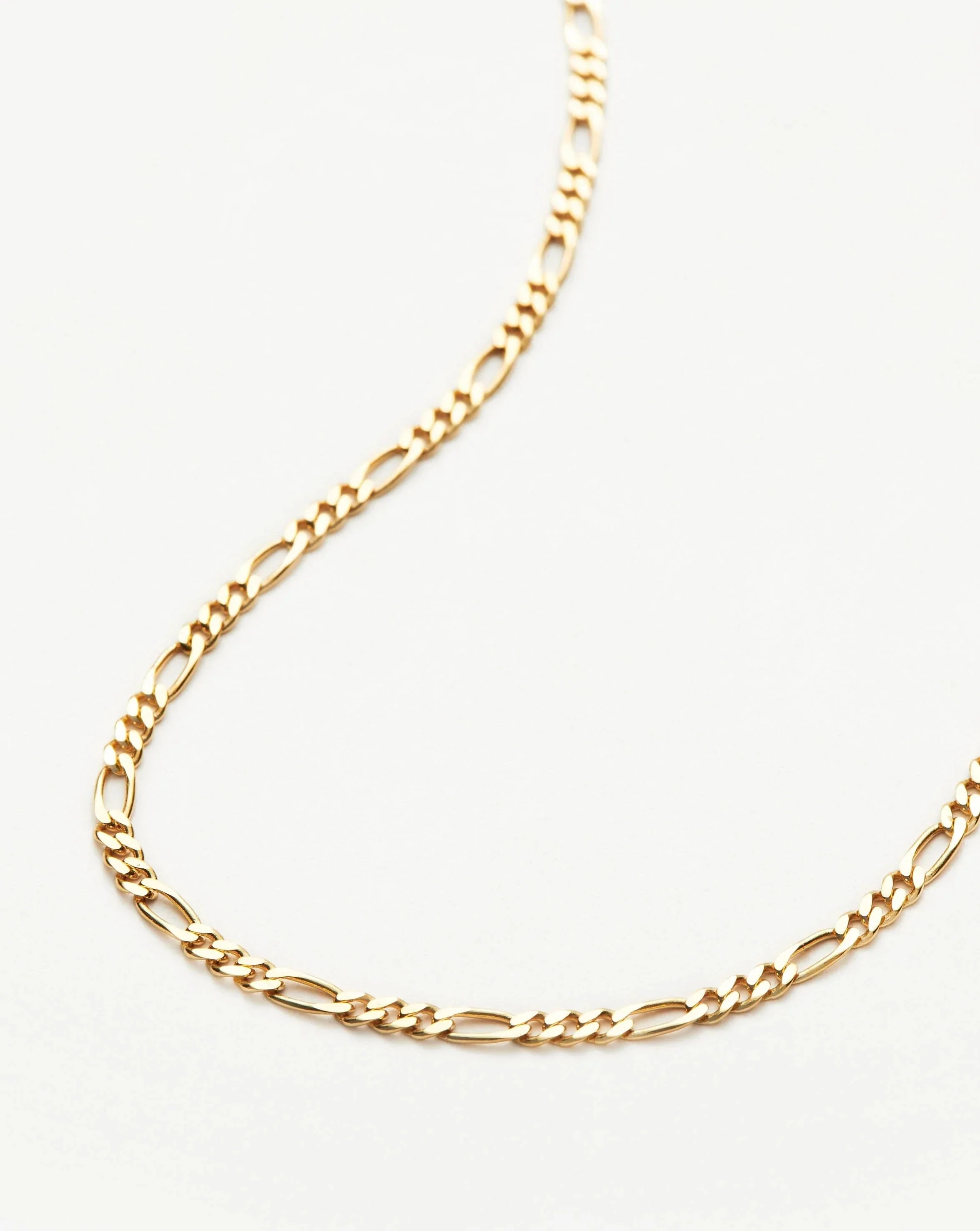 Solid Gold Figaro Chain Necklace - Image 4