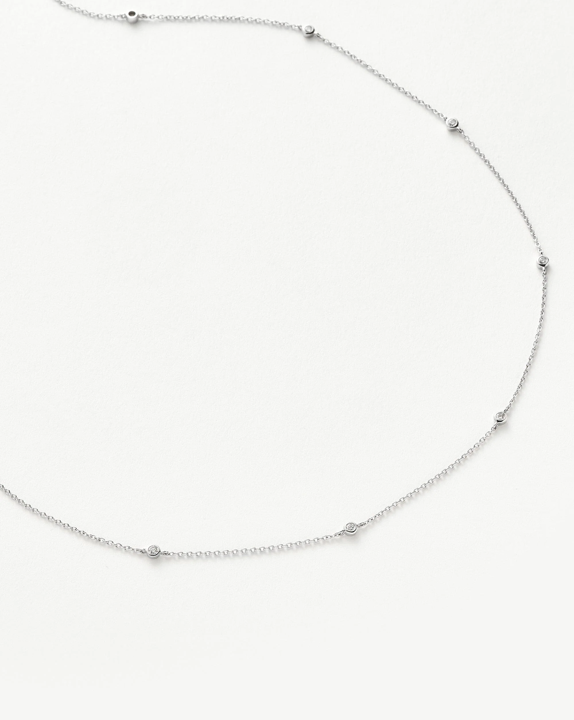 Solid Gold Floating Diamond Necklace | 14ct White Gold - Image 4