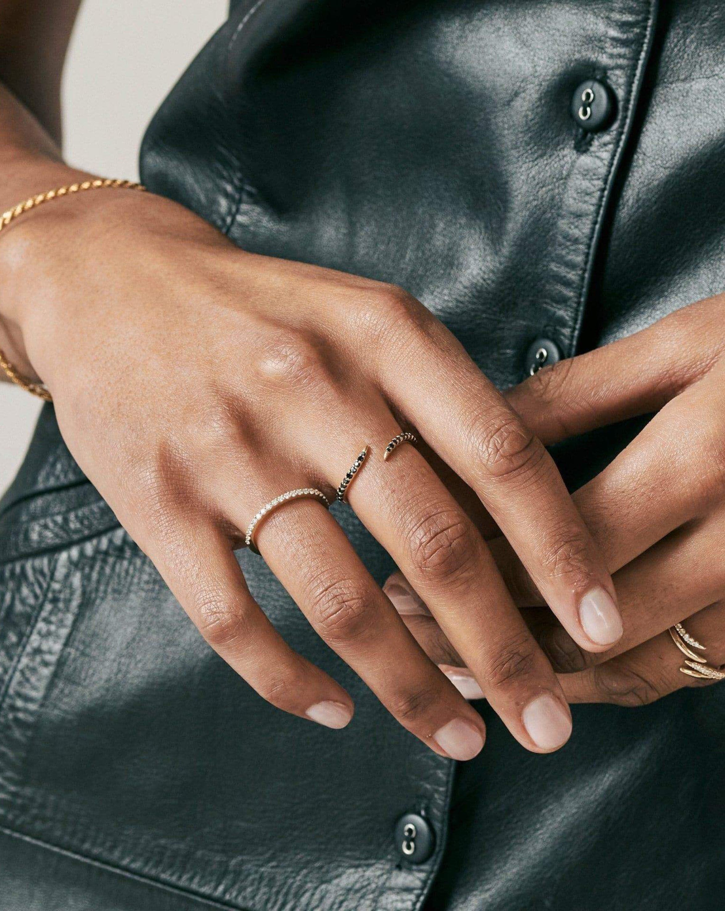 Solid Gold Slim Eternity Ring | 14ct White Gold/Diamond - Image 3