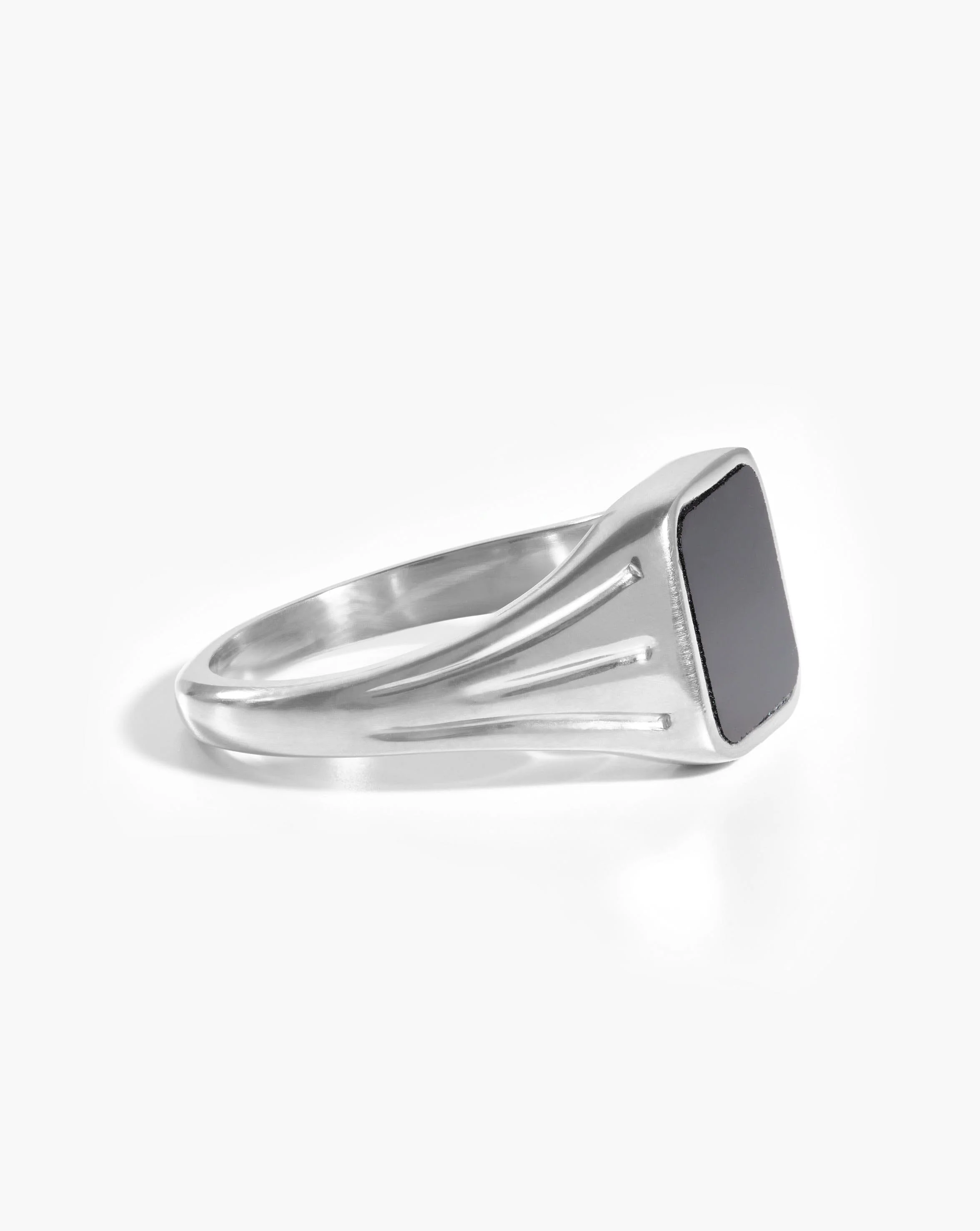 Lucy Williams Square Signet Ring | Sterling Silver/Black Spinel - Image 4