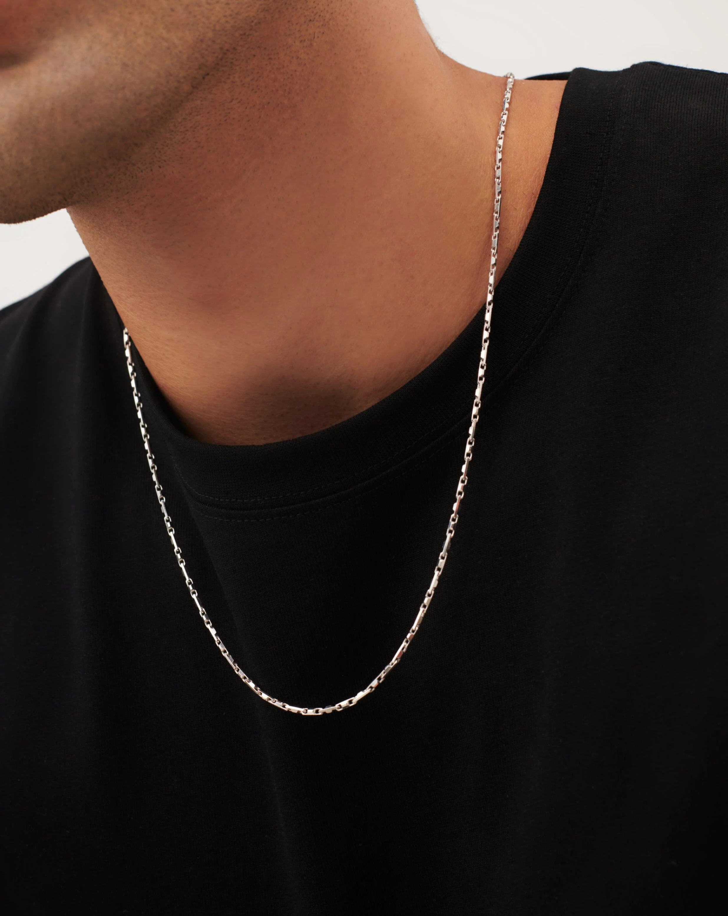 Mens Interlocking Link Chain Necklace | Sterling Silver - Image 6